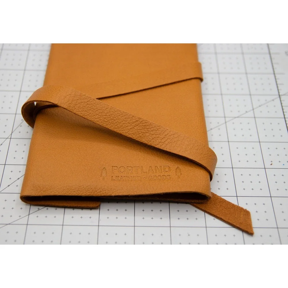 Portland Leather Goods Honey Tan Leather Wrap Journal Refillable Notebook Cover